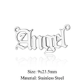 Silver gothic Angel word pendant in stainless steel for DIY necklace making - Angel Silver (JA445-1)