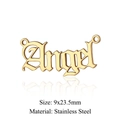 Gold stainless steel 'Angel' gothic letter pendant charm for DIY jewelry making - Angel Gold (JA445-2)