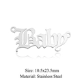 Stainless steel gothic style Baby pendant with 10.5x23.5mm dimensions for DIY jewelry - Baby Silver (JA446-1)