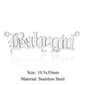 Stainless steel Babygirl gothic letter pendant charm for DIY jewelry making - Babygirl Silver (JA448-1)