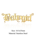 Golden stainless steel gothic Babygirl pendant connector for DIY jewelry 10.5x35mm - Babygirl Gold (JA448-2)