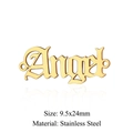 Gold Angel letter connector in stainless steel for DIY jewelry making, 9.5x24mm size - Angel-2 Gold (JA637-2)