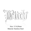 Gothic style 'Bitch' word charm in silver stainless steel finish for DIY jewelry - Bitch Silver (JA638-1)
