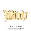 Gold stainless steel gothic 'Bitch' word charm connector for DIY jewelry making - Bitch Gold (JA638-2)