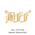 Golden BFF gothic pendant charm made of polished stainless steel for DIY jewelry making - BFF Gold (JA639-2)