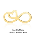 Gold stainless steel infinity heart charm pendant for jewelry making 18x40mm size - Gold Infinity Heart (JN265-2)