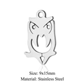 Roestvrijstalen uil hanger voor sieraden maken maat 9x15mm met spiegelafwerking - Uil Stijl (JA330)