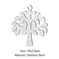 Silver stainless steel tree of life pendant measuring 20x22mm for DIY jewelry making - Silver Classic Tree Of Life (JN299-1)