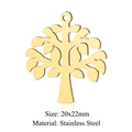 Golden tree of life stainless steel pendant with polished finish and 20x22mm dimensions - Gold Classic Tree Of Life (JN299-2)