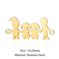 Gold plated family of four stainless steel pendant for DIY jewelry, 12x26mm size - Gold Family Of Four (JN940-2)