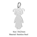 Silver girl cartoon pendant charm made of stainless steel for DIY jewelry 10x23mm size - Silver Girl (LA415-1)