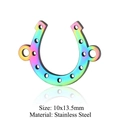 Rainbow horseshoe stainless steel charm with multi-hole design for DIY jewelry - Horseshoe Multi-hole (JN237)