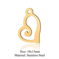 Golden hollow heart pendant in stainless steel with spiral texture 10x13mm size - Gold Spiral Heart (JN320-2) / 10x13mm