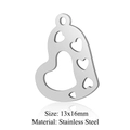 Silver stainless steel heart cutout pendant 13x16mm for DIY jewelry making charm - Silver Five Hearts Hollow (JN323-1)