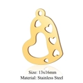 Golden heart cutout stainless steel pendant charm 13x16mm for DIY jewelry making - Gold Five Hearts Hollow (JN323-2)
