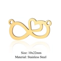 Golden stainless steel infinity heart charm connector for DIY jewelry making 10x22mm - Gold Infinity Heart Connector (JN342-2)