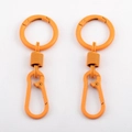 Set of two orange matte finish metal spring snap hooks for keychains and accessories - Style 1 / Orange-2.9x8.6cm