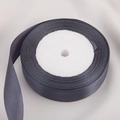 Deep grey 2cm satin ribbon roll with silk sheen for gift wrapping and DIY crafts - In Roll / Dark Gray