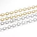 304 stainless steel chain links in 18K gold and silver finishes for DIY jewelry making - 2mm / Gold