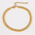 Polished golden curb chain bracelet in stainless steel with secure lobster clasp - 5mm Wide-24cm (1 Piece/Pack) / Gold