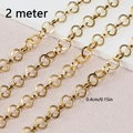 2-meter 18K gold plated 304 stainless steel 4mm O-ring cable chain for DIY jewelry making - 3mm / Gold