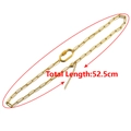Detailansicht der goldenen Büroklammer-Kette mit Karabinerverschluss und 52,5 cm Länge - Büroklammer Ovaler Karabinerkette 01 / 52.5cm (1 Stück/Packung) / Gold
