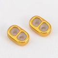 Polished gold stainless steel 8-shape slider beads with silicone core for jewelry making - 13mm / Gold
