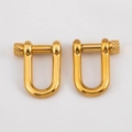 Polished gold U-shaped horseshoe buckles with knurled screw pins for DIY jewelry making - Straight U-Shaped Buckle / 1pc/pack / Gold