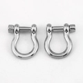 Polished silver stainless steel D-ring horseshoe shackles for bag accessories and keychains - Curved U-Shaped Buckle / 1pc/pack / Steel