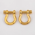 Polished golden horseshoe shackle hardware with knurled screw bar for DIY bags - Curved U-Shaped Buckle / 1pc/pack / Gold