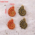 304 stainless steel seashell charm with red and black enamel drip oil finish 19mm - Conch Style (13*19mm)
