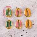304 Stainless steel sea shell pendants with colorful enamel coating for DIY jewelry - Shell Style (8*11.5mm)
