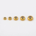 Golden plated stainless steel spacer beads with silicone core in various sizes - Gold Tone (Curved Texture)