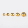 Golden 304 stainless steel slider spacer beads with silicone core in various sizes - Gold Tone (Star Pattern)