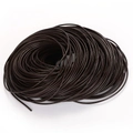 Durable dark brown round leather cord roll for DIY jewelry and garment accessories - Type 1 / Coffee