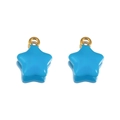 Star-shaped blue enamel stainless steel pendant with gold ring for DIY jewelry - Star / 11x13.5mm / Blue