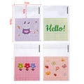 Cute plaid self-sealing bags featuring bunny, flower, and bear patterns in 7x10cm size - Pink Purple Plaid Flower