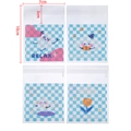 Detail of 7x10cm transparent self-adhesive bags with cute cartoon and grid patterns - Blue White Cloud Flower
