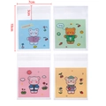 Detailed view of 7x10cm self-adhesive candy bags with cute cartoon bear illustrations - Multicolor Four Bears