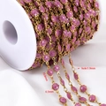 Cadena DIY de acero inoxidable 304 con tréboles rosa brillante para hacer joyas - 【1 Metro / Paquete】 / Flor-Rosa
