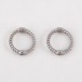 Conectores de anillo trenzado de acero inoxidable 304 plateado con doble agujero para joyas - 8mm / Color acero