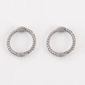 Anillos retorcidos de acero inoxidable plateado con doble agujero para hacer joyería - 10mm / Color acero