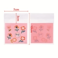 Pink cartoon self-sealing bag with flower design and 7x10cm size dimensions - Pink Flower Bear