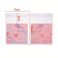 Pink self-sealing 7x10cm gift bag with cute cartoon rabbit and plaid pattern - Pink Heart Rabbit