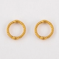 Anillos de cuerda retorcida de acero inoxidable 304 chapados en oro 18K para joyas - 8mm / Dorado