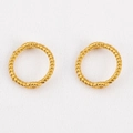 Pendientes de aro clásicos de acero inoxidable bañados en oro de 18 quilates con diseño de cuerda - 10mm / Dorado