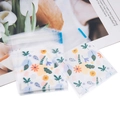 Sachet cadeau adhésif transparent avec motif de marguerites orange 7x7cm - 100 Pièces/Paquet (7x7+3cm) / Fleurs Fraîches