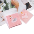 Sachet auto-adhésif rose avec motif de cygne pour biscuits ou bijoux fantaisie - 100 Pièces/Paquet (7x7+3cm) / Cygne Rose