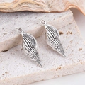 Antique silver conch shell charms in alloy for DIY necklaces and bracelets making - Striped Conch