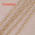 18K gold plated 304 stainless steel long oval link chain 1 meter length 0.25cm wide - Long Frame Chain (Round Wire) / 2.5x6.5mm (1 Meter/Pack)